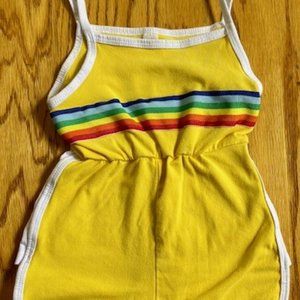 Girl's 2T Retro Yellow Rainbow Jumper